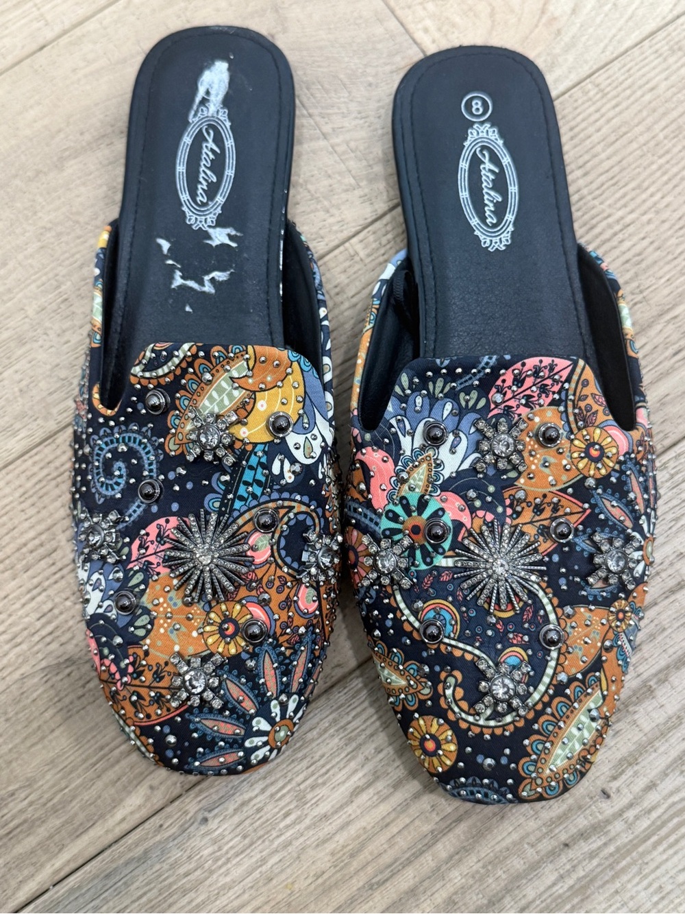 NWOT ATALINA Embellished Paisley Mule - Stunning!